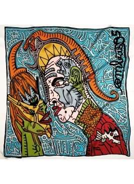 Carré en soie Couple Psychopatex de Combas