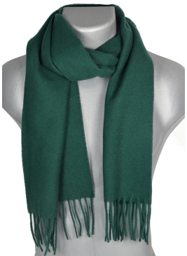 Echarpe en laine unie Zoé vert foncé