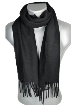 Echarpe en laine unie Zoé noire