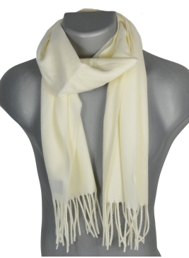 Echarpe en laine unie Zoé écrue