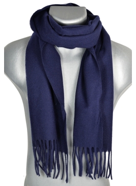 Echarpe en laine unie Zoé bleu marine