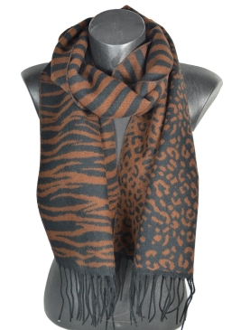 Echarpe Zebra marron