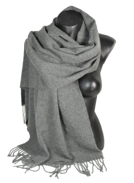 Châle en Laine uni Iris gris