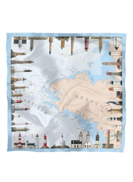 Carré en soie Les phares Bretons d'Héron