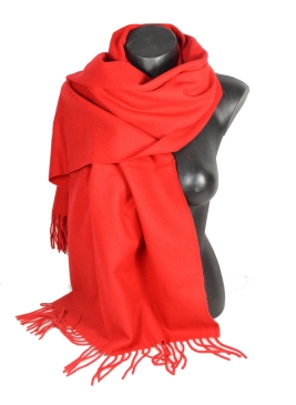 Châle en Laine uni Iris rouge