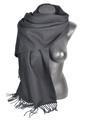 Châle en Laine uni Iris noir