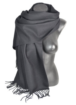 Châle en Laine uni Iris noir