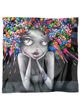 Carré en soie Des couleurs plein la tête de Vinie