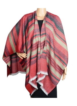 Poncho Velour rouge