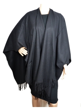Poncho laine noir