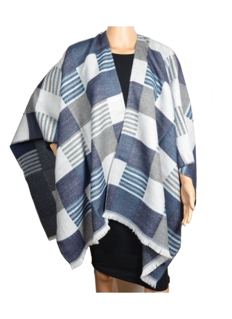 Poncho Luxury bleu