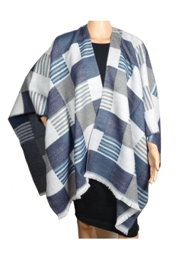 Poncho Luxury bleu