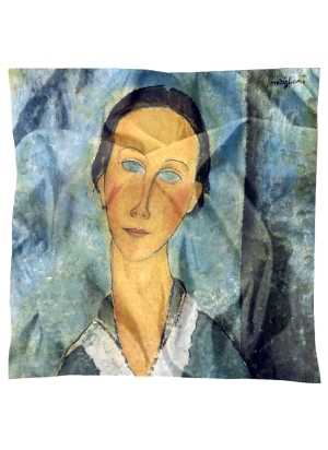 Carré en soie La jeune femme au col marin de Modigliani