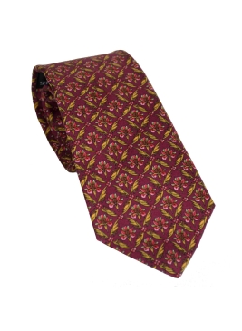 Cravate soie Jones Perse 04 bordeaux