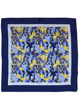 Carré en soie Deauville bleu de Dufy
