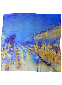 Carré en soie Le Boulevard Montmartre de Pissaro