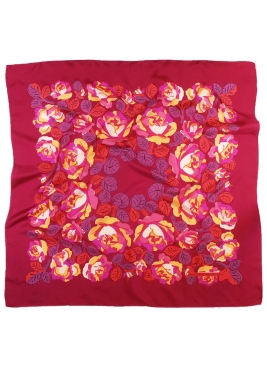 Carré en soie Poiret roses de Dufy