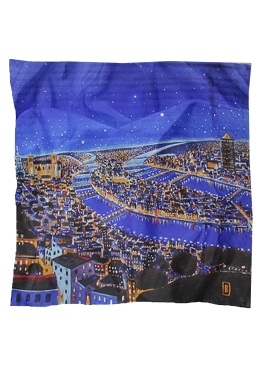 Carré en soie Lyon la Nuit de Benito
