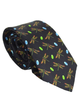 Cravate soie Tiffany - Dragonfly made in France