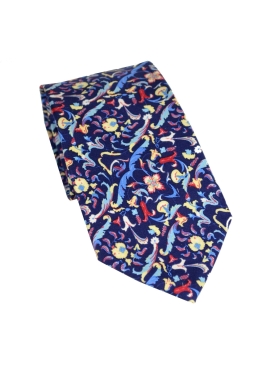 Cravate bleue soie Jones Italian made in France