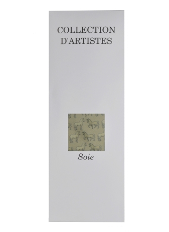 Cravate soie beige Léonard de Vinci - Chevaux