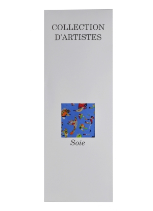 Cravate soie Kandinsky - Bleu du Ciel made in France