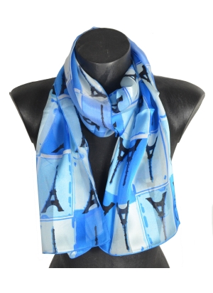 Foulard en soie Tour Eiffel, Damiers