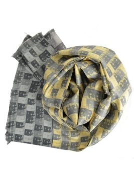 Foulard en soie homme Joconde de Vinci jaune