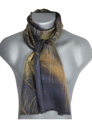 Foulard en soie homme Plumes brunes