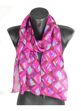 Foulard en soie Losange rose