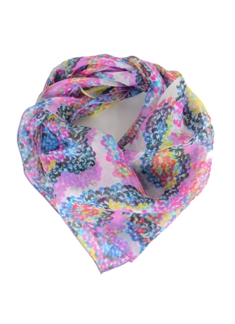 Carré en soie Coquillage rose-bleu