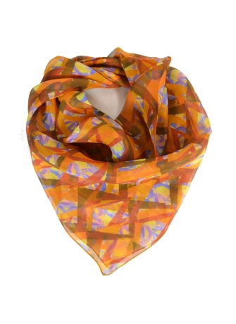 Carré en soie Losange orange