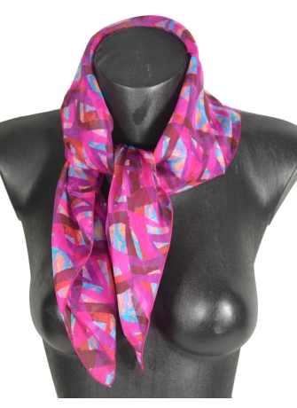 Carré en soie Losange rose