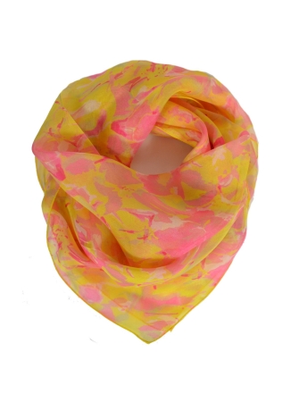 Carré en soie Givre jaune