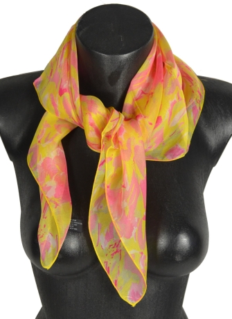 Carré en soie Givre jaune