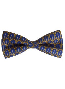 Noeud papillon en soie Tour Eiffel bleu