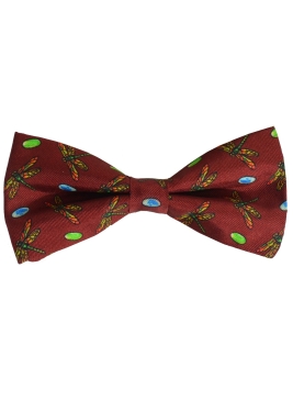 Noeud papillon en soie Tiffany, Dragonfly bordeaux