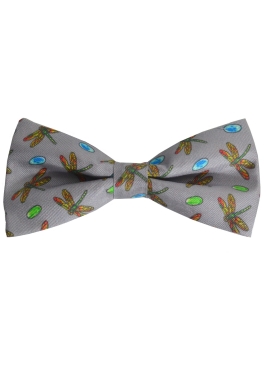 Noeud papillon en soie Tiffany, Dragonfly gris