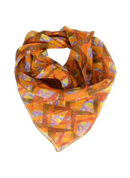 Carré en soie Losange orange