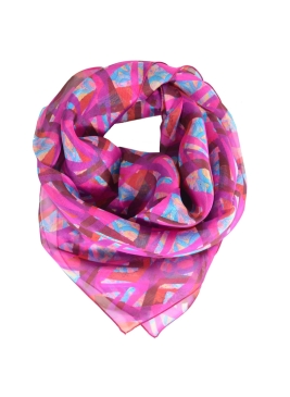 Carré en soie Losange rose