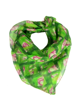 Carré en soie Losange vert pomme