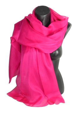 Etole en mousseline de soie rose fuchsia