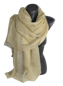 Etole en mousseline de soie beige