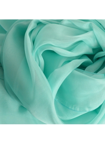 Etole en mousseline de soie aqua