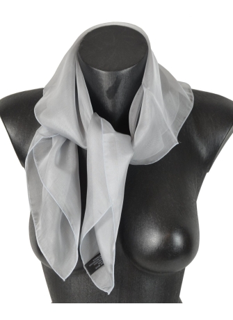 Carré en mousseline de soie gris souris