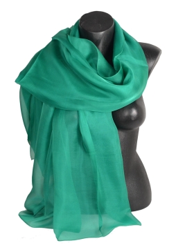 Etole en mousseline de soie émeraude