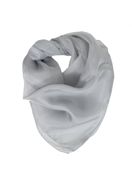 Carré en mousseline de soie gris souris
