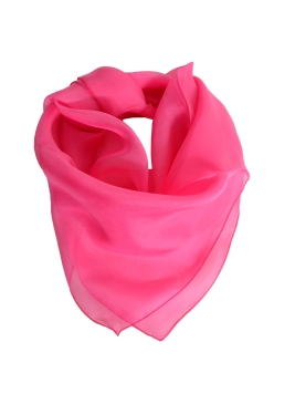 Carré en mousseline de soie rose bonbon