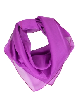 Carré en mousseline de soie rose zinzolin