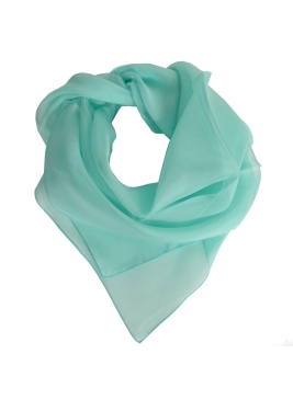 Carré en mousseline de soie aqua